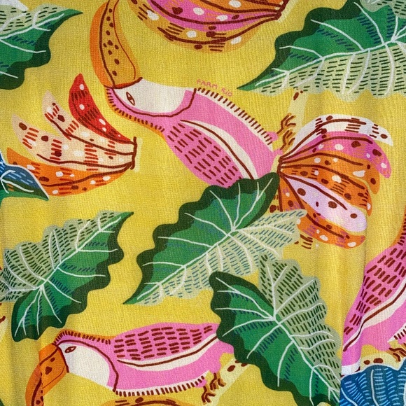 NWOT Farm Rio Beaks and Bananas Ruffle Short Sleeve Minidress, Med or Large NEW - Picture 9 of 15